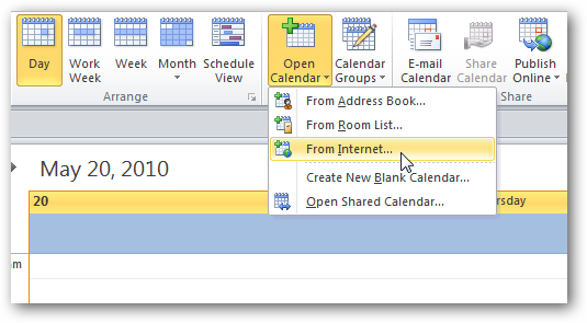 Open internet calendar outlook for mac